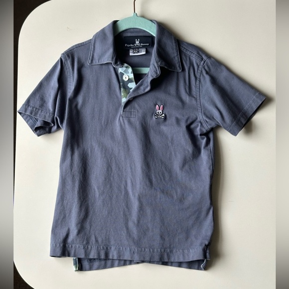 Psycho bunny polo VGUC size XS 5/6 blue short sleeve spring summer clothes kids - Picture 2 of 7